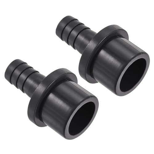 TA-VIGOR PVC-Rohrverschraubung, 12 mm Widerhaken x 25 mm, gerader Rohradapter, Schlauchstutzen, schnell für Wasserschlauch, Bewässerung, Garten, Sanitärrohre (2 Stück, schwarz) von TA-VIGOR