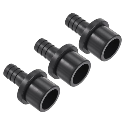 TA-VIGOR PVC-Rohrverschraubung, 12 mm Widerhaken x 25 mm, gerader Rohradapter, Schlauchstutzen, schnell für Wasserschlauch, Bewässerung, Garten, Sanitärrohre (3 Stück, schwarz) von TA-VIGOR