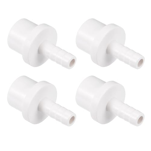 TA-VIGOR PVC-Rohrverschraubung, 12 mm Widerhaken x 25 mm, gerader Rohradapter, Schlauchstutzen, schnell für Wasserschlauch, Bewässerung, Garten, Sanitärrohre (4 Stück, weiß) von TA-VIGOR