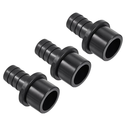 TA-VIGOR PVC-Rohrverschraubung, 16 mm Widerhaken x 25 mm, gerader Rohradapter, Schlauchstutzen, schnell für Wasserschlauch, Bewässerung, Garten, Sanitärrohre (3 Stück, schwarz) von TA-VIGOR
