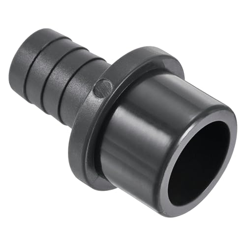 TA-VIGOR PVC-Rohrverschraubung, 20 mm Widerhaken x 32 mm, gerader Rohradapter, Schlauchstutzen, schnell für Wasserschlauch, Bewässerung, Garten, Sanitärrohre (1 Stück, schwarz) von TA-VIGOR