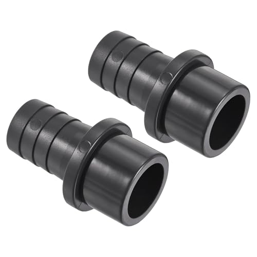 TA-VIGOR PVC-Rohrverschraubung, 25 mm Widerhaken x 32 mm, gerader Rohradapter, Schlauchstutzen, schnell für Wasserschlauch, Bewässerung, Garten, Sanitärrohre (2 Stück, schwarz) von TA-VIGOR