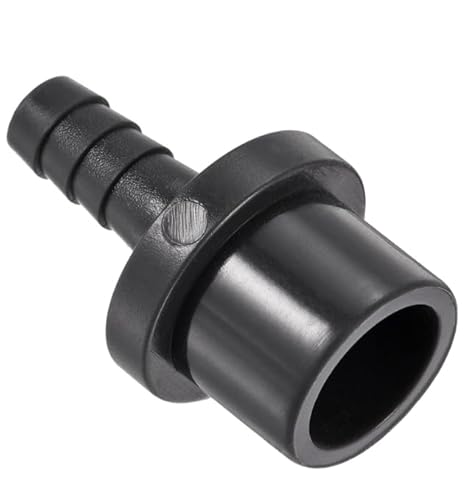 TA-VIGOR PVC-Rohrverschraubung, 8 mm Widerhaken x 20 mm, gerader Rohradapter, Schlauchstutzen, schnell für Wasserschlauch, Bewässerung, Garten, Sanitärrohre (1 Stück, schwarz) von TA-VIGOR