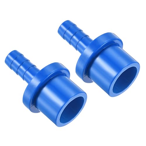 TA-VIGOR PVC-Rohrverschraubung, 8 mm Widerhaken x 20 mm, gerader Rohradapter, Schlauchstutzen, schnell für Wasserschlauch, Bewässerung, Garten, Sanitärrohre (2 Stück, blau) von TA-VIGOR