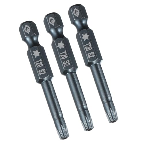 TA-VIGOR T20 Torx-Kopf-Schraubendreher-Bits, 1/4-Zoll-Sechskantschaft, 50 mm lang, magnetisch, manipulationssicher, Stern-S2-Stahl, Sicherheits-Torx-Bits mit Loch für Schlagschrauber, Bohrer TA-VIGOR T20 Torx-Kopf-Schraubendreher-Bits, 1/4-Zoll-Sechskantschaft, 50 mm lang, magnetisch, manipulationssicher, Stern-S2-Stahl, Sicherheits-Torx-Bits mit Loch für Schlagschrauber, Bohrer von TA-VIGOR