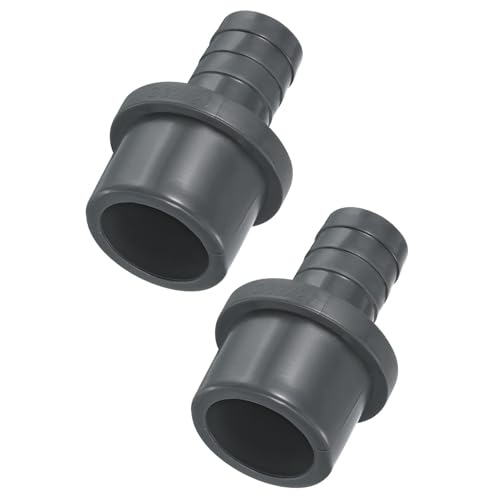 TA-VIGOR UPVC-Rohrverschraubung, 32 mm Widerhaken x 20 mm, gerader Rohradapter, Schlauchstutzen, schnell für Wasserschlauch, Bewässerung, Garten, Sanitärrohre (2 Stück, Grau) von TA-VIGOR