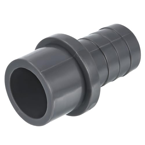 TA-VIGOR UPVC-Rohrverschraubung, 32 mm Widerhaken x 25 mm, gerader Rohradapter, Schlauchstutzen, schnell für Wasserschlauch, Bewässerung, Garten, Sanitärrohre (1 Stück, Grau) von TA-VIGOR