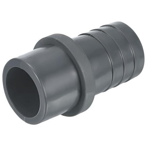 TA-VIGOR UPVC-Rohrverschraubung, 32 mm Widerhaken x 30 mm, gerader Rohradapter, Schlauchstutzen, schnell für Wasserschlauch, Bewässerung, Garten, Sanitärrohre (1 Stück, Grau) von TA-VIGOR