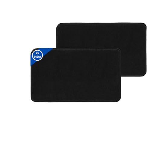 TA&MA Store Badezimmerteppich | Badezimmer Teppiche rutschfest waschbar – Hochwertige Badematte & Badteppich - Badematte als Set kombinierbar - Teppich Badezimmer Schwarz 2er 60x120 cm von TA&MA