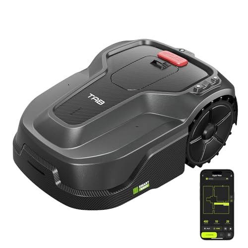 Rasenmäher Roboter Mähroboter - TAB HyperMow intelligentes Kartenzeichnen und Pfadplanung Rasenroboter, Rasenmäher Roboter Tagesabdeckung bis zu 600 qm, Steuerung über APP und 2.4G WiFi oder Bluetooth von TAB