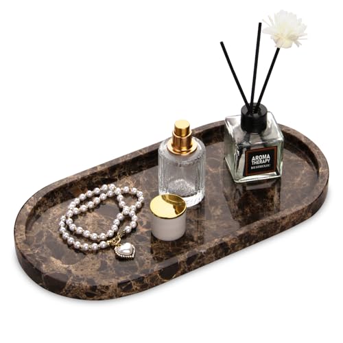 Marmor Tablett Oval Natürliches Badezimmer Deko Marmorplatte für Küche Bad Schminktisch Arbeitsplatte Gewebe Kerzen Handtuch Kaffee Schmuck Pflanze Kosmetiktabletts Dunkelbraun 30 x 15 cm Marmor Tablett Oval Natürliches Badezimmer Deko Marmorplatte für Küche Bad Schminktisch Arbeitsplatte Gewebe Kerzen Handtuch Kaffee Schmuck Pflanze Kosmetiktabletts Dunkelbraun 30 x 15 cm von TABHOUKIT