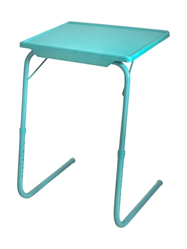 TABLE BUDDY Verstellbarer, tragbarer Klapptisch mit mehreren Positionen, für Esszimmer, Arbeitsplatz, Betttrey, Arbeit, Fernsehen, Arbeitszimmer, Outdoor- und Büromöbel (Aquablau) von TABLE BUDDY
