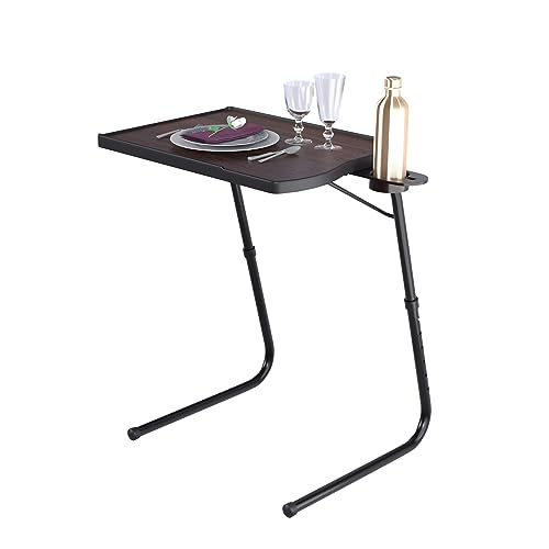TABLE BUDDY Verstellbarer, tragbarer Klapptisch mit mehreren Positionen, für Esszimmer, Arbeitsplatz, Betttrey, Arbeit, Fernsehen, Arbeitszimmer, Outdoor- und Büromöbel (Walnuss) von TABLE BUDDY