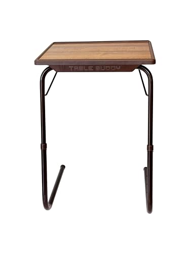 TABLE BUDDY Verstellbarer, tragbarer Klapptisch mit mehreren Positionen für Esszimmer, Arbeitsplatz, Betttablett, Arbeit, Fernsehen, Arbeitszimmer, Outdoor- und Büromöbel (Erlenholz) von TABLE BUDDY