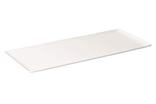 Servierplatte aus Porzellan, rechteckig, weiß, 36,5 x 15,5 x 1,7 cm von TABLE TOP PORCELLANE sas