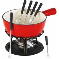 Table&cook - Schlichtes rotes Fondue-Set, 20 cm, Stövchen aus Schmiedeeisen - DSBRGSAF20 - tableandcook Table&cook - Schlichtes rotes Fondue-Set, 20 cm, Stövchen aus Schmiedeeisen - DSBRGSAF20 - tableandcook von TABLE & COOK