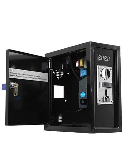 TABODD 220V 10A Münzbetriebener Timer-Steuerkasten, Münzautomat für Waschmaschine Münzbetriebene Steuerungs-Timer-Box für Trockner Multi-Münzprüfer-Wähler Control Power Box für Spielmaschinen von TABODD