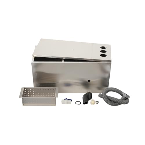 TABODD 54L Gastro Fettabscheider Ölabscheider, Edelstahl Fettseparator Filter Abwasser Unter der Spüle Küche Abwasser Fettseparator mit Filterkorb und Ölablassventil für Einzelspüle von TABODD