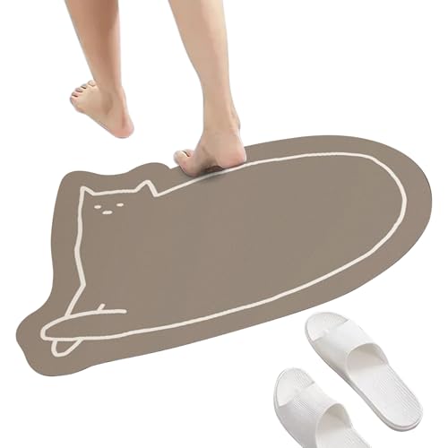 TABSIRAH Badematte | Badezimmer-Bodenmatte | rutschfester Badewannenteppich | saugfähige halbrunde Boden-Fußmatte für Eingangsbereich Wohnzimmer Eingang Schlafzimmer von TABSIRAH