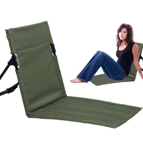 TABSIRAH Beinloser Stuhl – klappbarer Bodensitz mit Rückenlehnenstütze, tragbarer Stadionstuhl, leicht, gepolsterte Rückenlehne, Klappstühle für, Bleicher, Outdoor-Konzerte von TABSIRAH