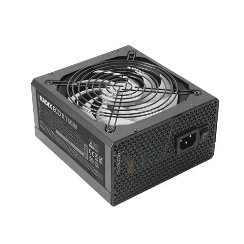 Tacens Radix ECO X 750, PC ATX Netzteil 750W, 6 Jahre Garantie, 87% Effizienz, SMD- und DC-DC-Technologien, Ultra-leiser AI-RPM 140mm FDB-Lüfter, Extra-Lange Flachkabel, Schwarz von TACENS