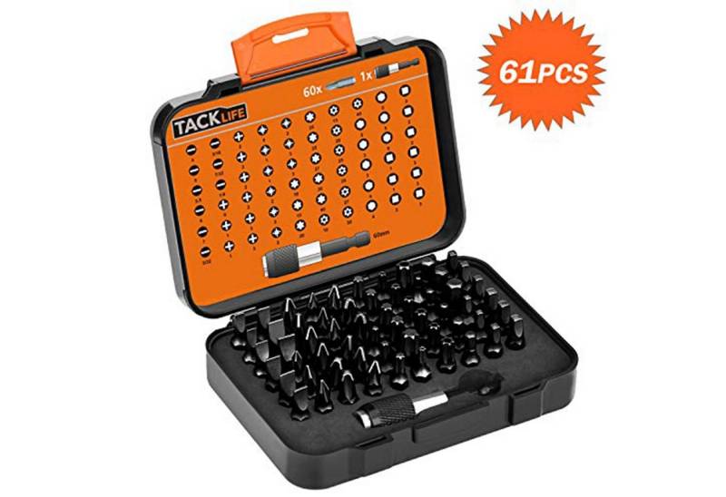 TACKLIFE Bit-Schraubendreher 61 in 1 Schraubendreher Bit Set Präzisions Magnet Schraubendreher, Kit mit 60 Schraubenbits in verschiedenen Größen von TACKLIFE