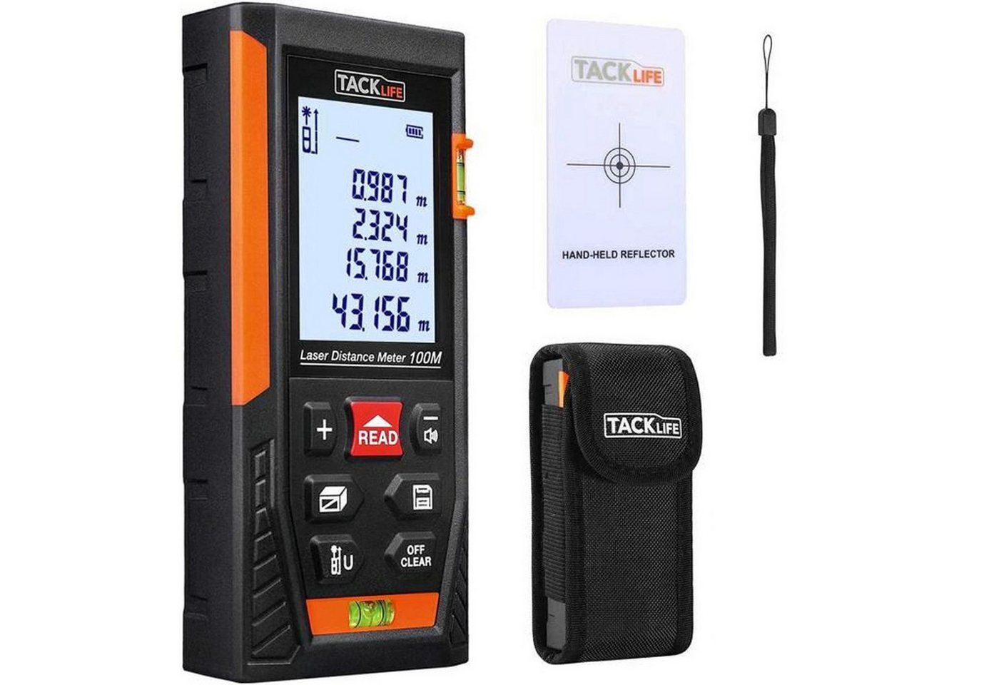 TACKLIFE Lasermessgerät, 100m Digital Laser Entfernungsmesser ±1/13 Zoll von TACKLIFE