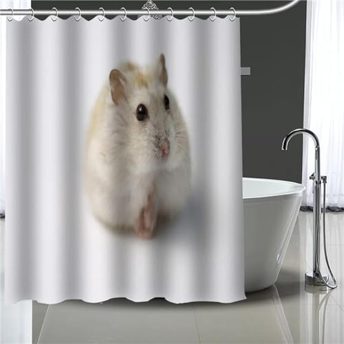 3D Duschvorhang 120x180 Hamster Duschvorhang Hamster Bad Vorhang Antischimmel Wasserdicht Duschvorhänge Textil Polyester für Badezimmer Badewannen mit 8 Haken b3004 von TACOKI