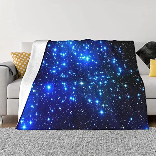 Blauer Stern Kuscheldecke Flauschig 150x200 cm Milchstraße Fleecedecke auch als Wohndecke, Tagesdecke, Sofadecke Wohnzimmer Geeignet Überwurf Decke Sofa Kind Erwachsener Weich und Warme Decke von TACOKI