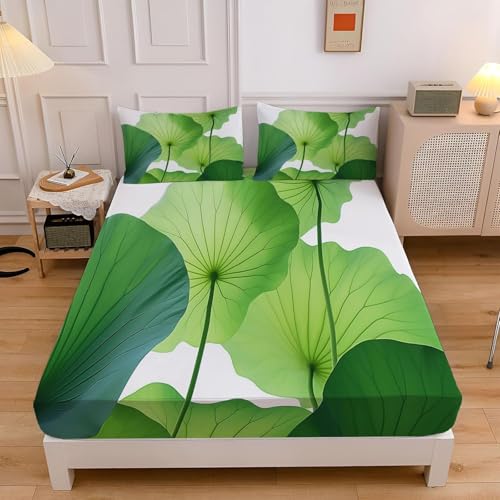 TACOKI 3D Blatt Spannbettlaken 120x200cm, Pflanzen Weiches Mikrofaser Bettlaken für Kinder, Bettlaken Spannbetttuch 120x200 bis 30 cm Matratzenhöhe mit 2 kissenbezüge 4637v TACOKI 3D Blatt Spannbettlaken 120x200cm, Pflanzen Weiches Mikrofaser Bettlaken für Kinder, Bettlaken Spannbetttuch 120x200 bis 30 cm Matratzenhöhe mit 2 kissenbezüge 4637v von TACOKI