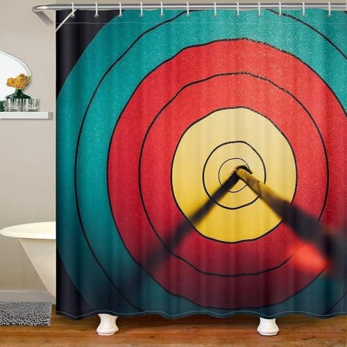 TACOKI 3D Duschvorhang 120x180 Darts Duschvorhang Darts Bad Vorhang Antischimmel Wasserdicht Duschvorhänge Textil Polyester für Badezimmer Badewannen mit 8 Haken b4467 von TACOKI
