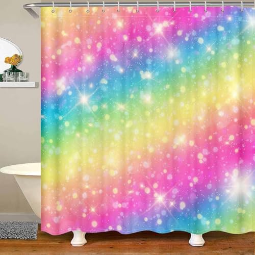 TACOKI 3D Duschvorhang 120x180 Regenbogen Duschvorhang Milchstraße Bad Vorhang Antischimmel Wasserdicht Duschvorhänge Textil Polyester für Badezimmer Badewannen mit 8 Haken #3929 von TACOKI