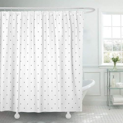 TACOKI 3D Duschvorhang 180x200 Punkte Duschvorhang Punkte Bad Vorhang Antischimmel Wasserdicht Duschvorhänge Textil Polyester für Badezimmer Badewannen mit 12 Haken A4932 von TACOKI