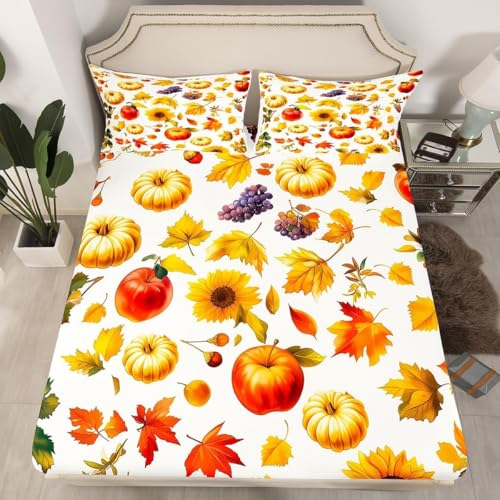 TACOKI 3D Herbst Spannbettlaken 120x200cm, Ahornblätter Weiches Mikrofaser Bettlaken für Kinder, Bettlaken Spannbetttuch 120x200 bis 30 cm Matratzenhöhe mit 2 kissenbezüge 4693v TACOKI 3D Herbst Spannbettlaken 120x200cm, Ahornblätter Weiches Mikrofaser Bettlaken für Kinder, Bettlaken Spannbetttuch 120x200 bis 30 cm Matratzenhöhe mit 2 kissenbezüge 4693v von TACOKI