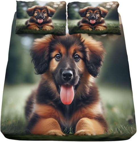 TACOKI 3D Hund Spannbettlaken 70x140cm, Süßer Hund Weiches Mikrofaser Bettlaken für Kinder, Bettlaken Spannbetttuch 70x140 bis 30 cm Matratzenhöhe mit 2 kissenbezüge 4684v TACOKI 3D Hund Spannbettlaken 70x140cm, Süßer Hund Weiches Mikrofaser Bettlaken für Kinder, Bettlaken Spannbetttuch 70x140 bis 30 cm Matratzenhöhe mit 2 kissenbezüge 4684v von TACOKI