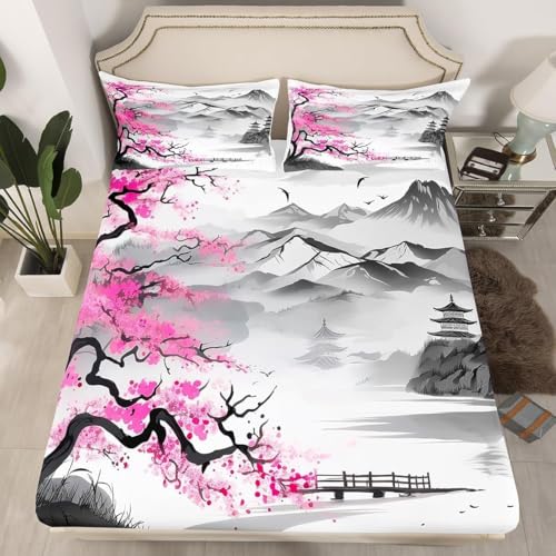 TACOKI 3D Japanisch Spannbettlaken 120x200cm, Japanisch Weiches Mikrofaser Bettlaken für Kinder, Bettlaken Spannbetttuch 120x200 bis 30 cm Matratzenhöhe mit 2 kissenbezüge 4756v TACOKI 3D Japanisch Spannbettlaken 120x200cm, Japanisch Weiches Mikrofaser Bettlaken für Kinder, Bettlaken Spannbetttuch 120x200 bis 30 cm Matratzenhöhe mit 2 kissenbezüge 4756v von TACOKI