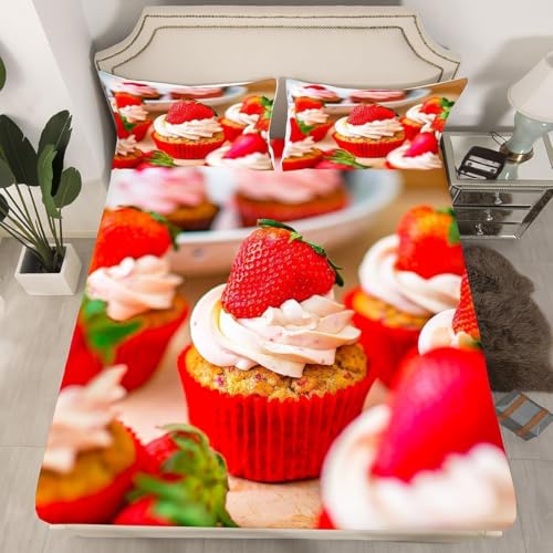 TACOKI 3D Kuchen Spannbettlaken 120x200cm, Bread Weiches Mikrofaser Bettlaken für Kinder, Bettlaken Spannbetttuch 120x200 bis 30 cm Matratzenhöhe mit 2 kissenbezüge 4651v TACOKI 3D Kuchen Spannbettlaken 120x200cm, Bread Weiches Mikrofaser Bettlaken für Kinder, Bettlaken Spannbetttuch 120x200 bis 30 cm Matratzenhöhe mit 2 kissenbezüge 4651v von TACOKI