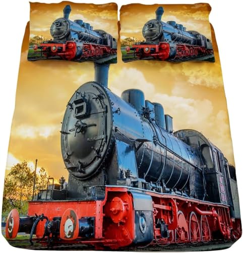 TACOKI 3D Zug Spannbettlaken 90x200cm, Zug Weiches Mikrofaser Bettlaken für Kinder, Bettlaken Spannbetttuch 90x200 bis 30 cm Matratzenhöhe mit 2 kissenbezüge c6638 von TACOKI