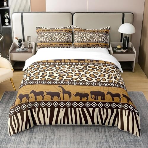 TACOKI Bettwäsche 135x200 Afrika, 3D Muster Afrikanische Kultur Bettwäsche Set Weich Kuschelig Mikrofaser Bettbezug mit Reißverschluss Bettbezüge + 2 Kissenbezug 80x80 cm 2389z TACOKI Bettwäsche 135x200 Afrika, 3D Muster Afrikanische Kultur Bettwäsche Set Weich Kuschelig Mikrofaser Bettbezug mit Reißverschluss Bettbezüge + 2 Kissenbezug 80x80 cm 2389z von TACOKI