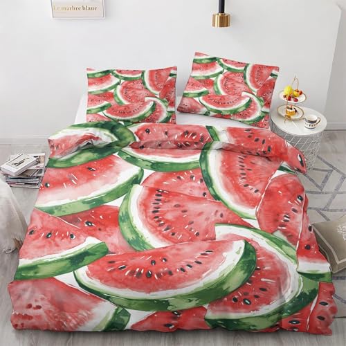 TACOKI Bettwäsche 135x200 Wassermelone, 3D Muster Wassermelone Bettwäsche Set Weich Kuschelig Mikrofaser Bettbezug mit Reißverschluss Bettbezüge + 2 Kissenbezug 80x80 cm q2143 TACOKI Bettwäsche 135x200 Wassermelone, 3D Muster Wassermelone Bettwäsche Set Weich Kuschelig Mikrofaser Bettbezug mit Reißverschluss Bettbezüge + 2 Kissenbezug 80x80 cm q2143 von TACOKI