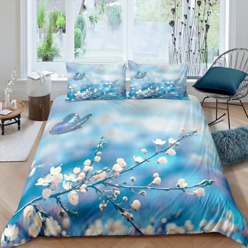 TACOKI Bettwäsche 140x200 Blumen, 3D Muster Schmetterling Bettwäsche Set Weich Kuschelig Mikrofaser Bettbezug mit Reißverschluss Bettbezüge + 2 Kissenbezug 80x80 cm e2624 TACOKI Bettwäsche 140x200 Blumen, 3D Muster Schmetterling Bettwäsche Set Weich Kuschelig Mikrofaser Bettbezug mit Reißverschluss Bettbezüge + 2 Kissenbezug 80x80 cm e2624 von TACOKI