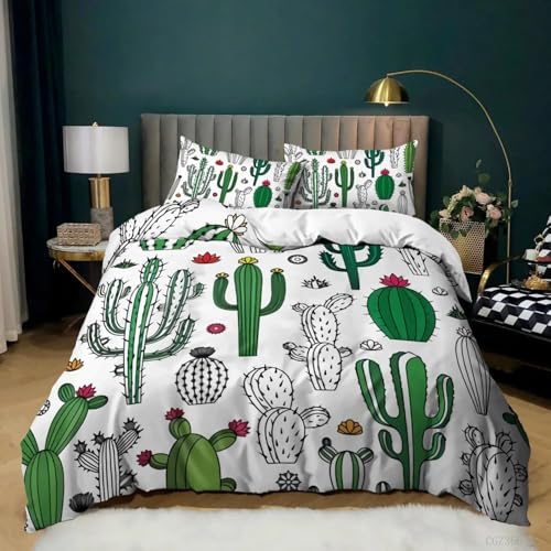 TACOKI Bettwäsche 140x200 Kaktus, 3D Muster Sukkulenten Bettwäsche Set Weich Kuschelig Mikrofaser Bettbezug mit Reißverschluss Bettbezüge + 2 Kissenbezug 80x80 cm q2228 TACOKI Bettwäsche 140x200 Kaktus, 3D Muster Sukkulenten Bettwäsche Set Weich Kuschelig Mikrofaser Bettbezug mit Reißverschluss Bettbezüge + 2 Kissenbezug 80x80 cm q2228 von TACOKI