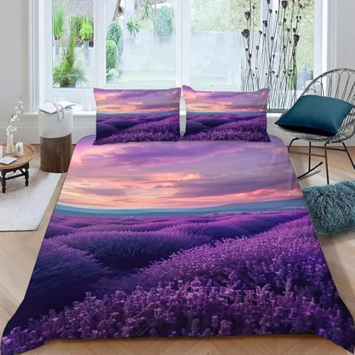 TACOKI Bettwäsche 140x200 Lila Blume, 3D Muster Landschaft Bettwäsche Set Weich Kuschelig Mikrofaser Bettbezug mit Reißverschluss Bettbezüge + 2 Kissenbezug 80x80 cm q2198 TACOKI Bettwäsche 140x200 Lila Blume, 3D Muster Landschaft Bettwäsche Set Weich Kuschelig Mikrofaser Bettbezug mit Reißverschluss Bettbezüge + 2 Kissenbezug 80x80 cm q2198 von TACOKI