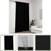 Tacoshop - The Living Store Verdunkelungsvorhänge mit Haken Leinenoptik Schwarz 290x245cm - Verdunklungsvorhänge - Leinenlook - Schwarze Vorhänge von TACOSHOP