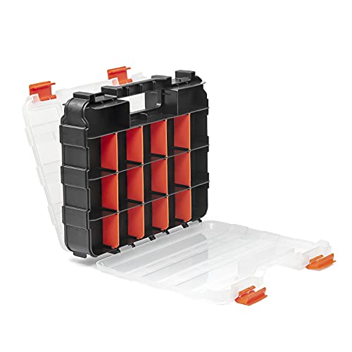 TACTIX Sortimentskasten doppelseitig Organizer Kleinteilemagazin Koffer 34 Fächer von TACTIX