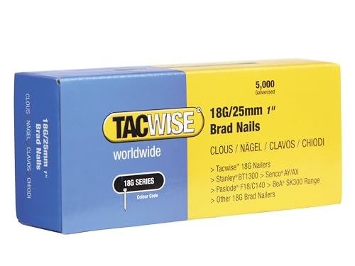 Tacwise 0396 Stauchkopfnägel Brad Typ 18G / 25 mm, Verzinkt, 5000 Stück von TACWISE