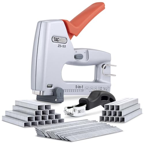 Tacwise 1765 Z5-53 Profi 5-in-1 Handtacker mit 4000 Heftklammern, 2000 Nägel und Heftklammer, verwendet Heftklammern des Typ 13, 53 & 71, Nägel des Typs 18G und 180 Stiftnägel von TACWISE