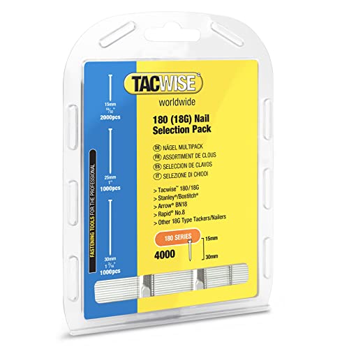 Tacwise 0205 Typ 18G / 15-30 mm Verzinkte Stiftnägel Multipack, 4000 Stück von TACWISE