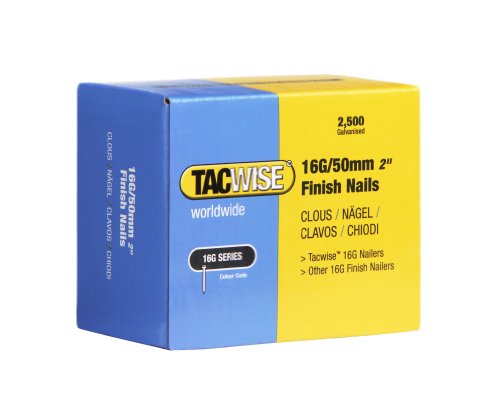 Tacwise 0298 Typ 16G / 50 mm Verzinkte Nägel, Packung mit 2500 Stück von TACWISE