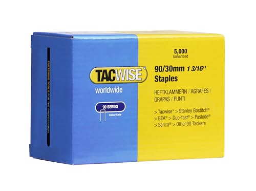 Tacwise 0309 Typ 90/30 mm Verzinkte Schmalrückenklammern, 5000 Stück von TACWISE
